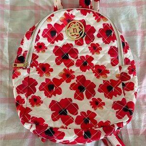 Nanette Lepore Red and White Floral mini Backpack